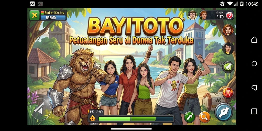 Screenshot utama menunjukkan aksi seru dan visual memukau dari BAYITOTO.