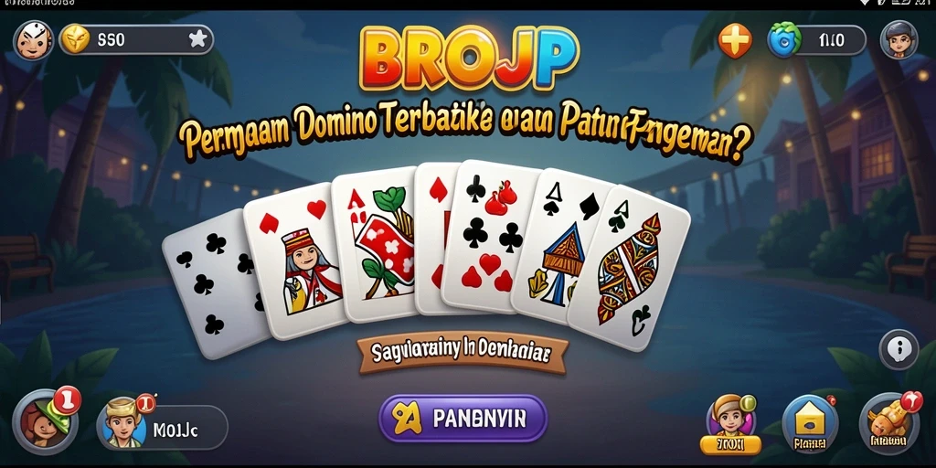 Screenshot gameplay BROJP menampilkan aksi seru permainan domino.