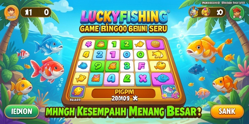 Tampilan gameplay <strong>LUCKYFISHING</strong> yang seru dalam permainan Bingo.