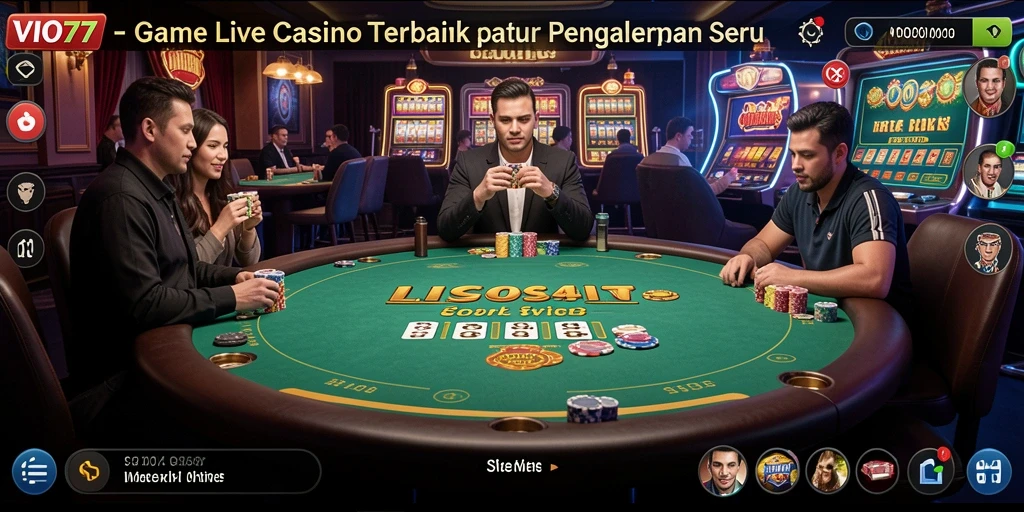 Tampilan gameplay Live Casino yang mendebarkan dan interaktif.
