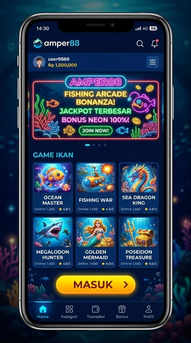 Tampilan antarmuka aplikasi amper88 yang menarik.